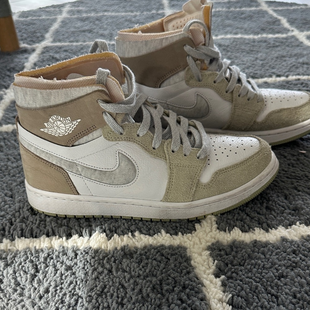 Nike Women's High-Top Sneakers in White, Gray, and Tan